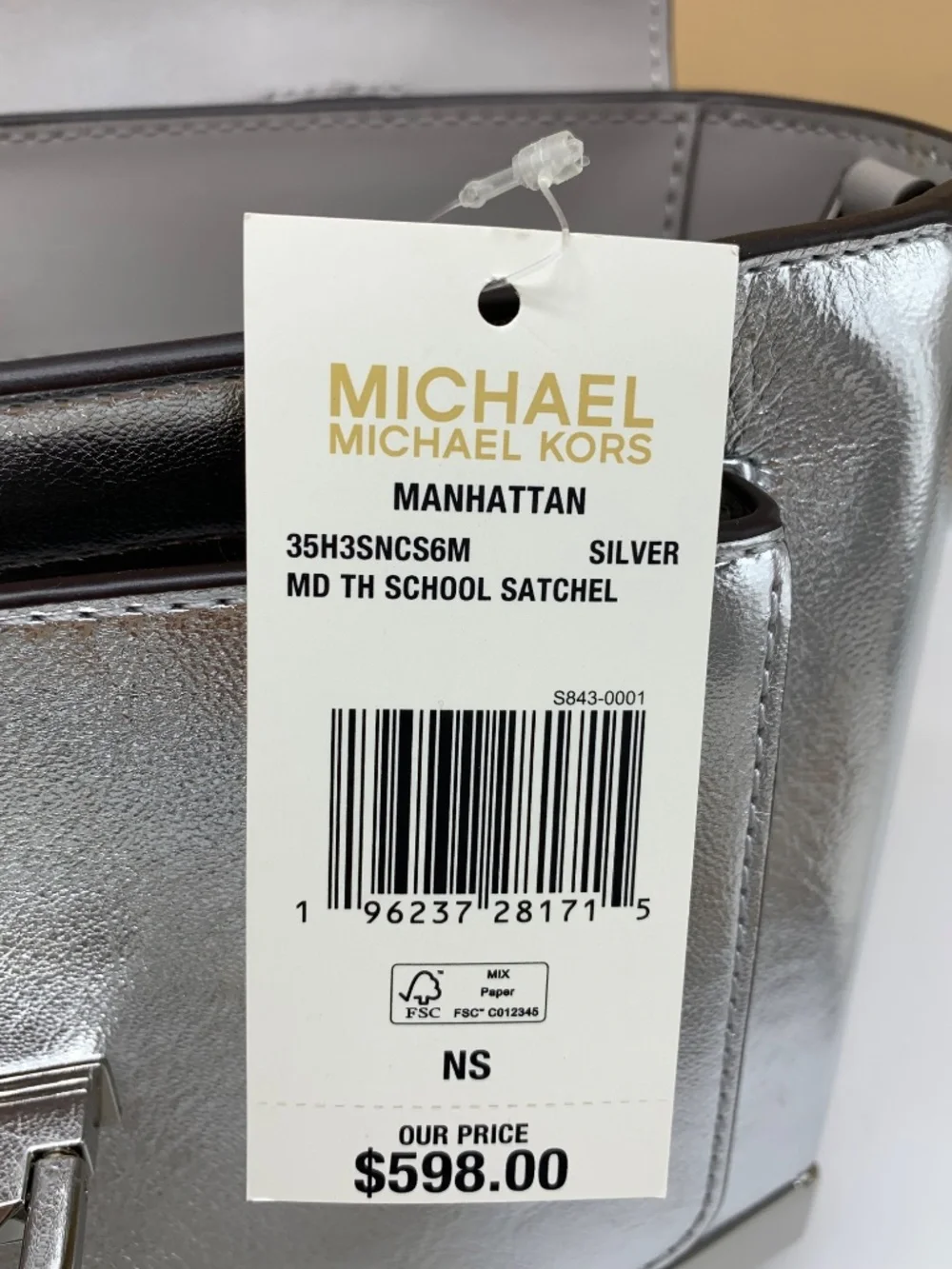 Michael Kors Manhattan Medium Patent Faux Leather Satchel in Black - Picture 10 of 13